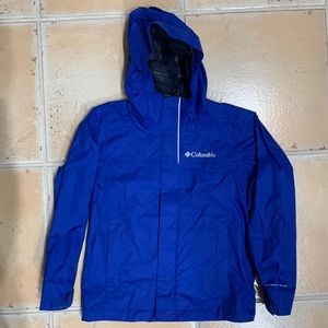 Columbia Boys’ Hooded Rain Jacket - Blue. Sz xxs. Like new.